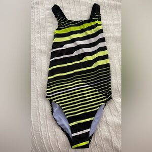 Girls Striped Racerback One Piece Swimsuit- Champion SMALL 4-6
